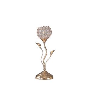 Lampada da Tavolo in Metallo Dorato Rosa da 14 Pollici con Design Floreale Elegante per Arredamento Casa - Product Image 1
