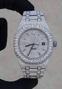 Reloj de Lujo con Diamantes, 42 mm, Redondo, Automático, Analógico, Números Romanos, Correa de Acero Inoxidable, Cierre Desplegable, Unisex - Product Image 2