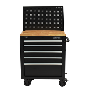 Powder Coated Steel 5 Drawer <b>Tool</b> <b>Cabinet</b> Include the manually lifted worktop feature in the composed title. - Product Image 1