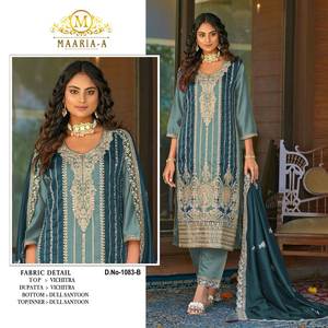 Exquisito traje de Salwar Premium de seda bordado cosido para mujeres usan Salwar Kameez paquistaní para Diwali - Product Image 3