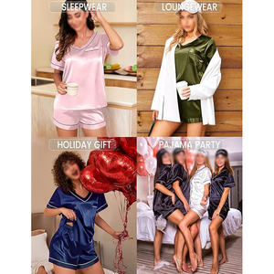 Best Trending Top Women Night Suit Adjustable Spaghetti Strap Shorts Set <b>Lace</b> Trim <b>Elastic</b> - Product Image 4