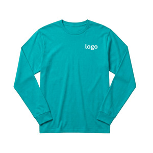 Camiseta Lisa de Manga Larga al por Mayor, 100% Algodón Peinado, Cuello Redondo, Personalizable con Logotipo, Camisetas para Hombre, Camiseta de Peso Pesado - Product Image 1