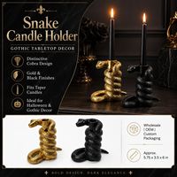 Tempat Lilin Ular Poliresin Gaya Gotik Cobra untuk Dekorasi Meja Halloween Grosir OEM Kemasan Kustom