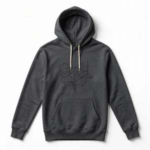 Cotton Dark <b>Grey</b> Pullover Hoodie Custom Graphic Print Street wear <b>Men</b> <b>Fleece</b> Hooded Heavyweight Sweatshirt Wholesale Apparel - Product Image 1