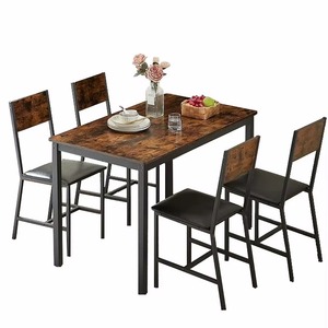 Luxury Royal 6-Person Modern Rectangle Commercial <b>Dining</b> <b>Table</b> Teak Wood 6 Chair Set Eco Friendly Durable Easy Restaurant Sets - Product Image 4