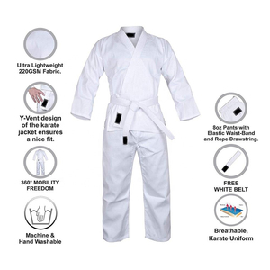Trajes de Karate y Jiu Jitsu de Mezcla de Poliéster/Algodón Tradicionales de Calidad Profesional Personalizables en Varios Colores - Elásticos y Ligeros - Product Image 4