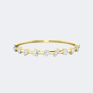 3.00CTW Mixed Cut Prong <b>Set</b> Diamond Station <b>Bangle</b> Bracelet - Product Image 3