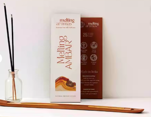 ธูปหอมอำพันพรีเมียม MELTING AMBER กลิ่นหอมธรรมชาติ ติดทนนาน เหมาะสำหรับการทำสมาธิ พุทธาภิษักดี และใช้ในบ้าน - Product Image 1