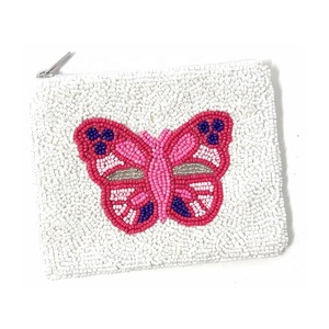 Porte-monnaie mini zippé pour femme, motif papillon coloré, en tissu de coton écologique et durable, cadeau multifonctionnel pour femme - Product Image 1