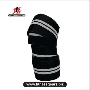 Sangles élastiques de soutien pour genoux, protection et compression en nylon et coton avec fermeture auto-agrippante pour haltérophilie, entraînement, gym et fitness - Product Image 2