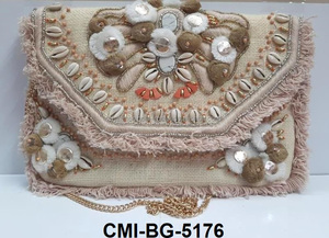 Bolso de moda de Yute natural de la mejor calidad al por mayor para mujer, bolsos de moda, forro de lona, cremallera bordada, dos cadenas - Product Image 3