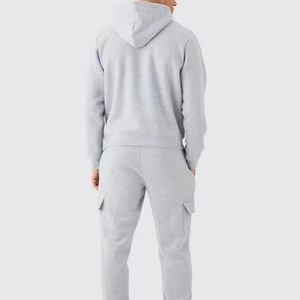 Conjunto Deportivo de Invierno para Hombre, Resistente al Viento, con Capucha, Sudadera y Pantalones Jogger de Forro Polar, 2 Piezas, Corte Regular, Cálido - Product Image 4