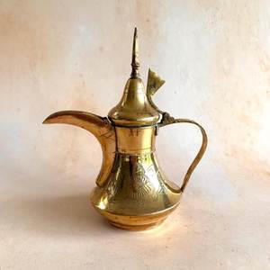 Middle Eastern Brass Coffee Pot With Long Spout For <b>Tea</b> Drinking Durable Metal Design - Product Image 5