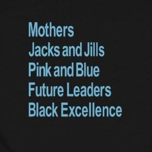 เสื้อสเวตเชิ้ตคอกลมสีดำสำหรับผู้หญิง พร้อมลายพิมพ์ข้อความ Blue Mothers Jacks and Jills Future Leaders Black Excellence สำหรับใส่ในชีวิตประจำวัน - Product Image 3