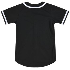 Unisex Black <b>Baseball</b> Jersey Short Sleeve Button Front Moisture Wicking Solid Color Adult Regular Fit - Product Image 2