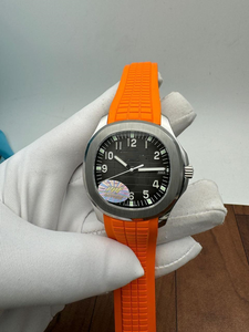 Reloj de lujo con correa naranja y movimiento suizo ETA, una obra maestra atemporal de precisión y estilo para el conocedor moderno. - Product Image 3