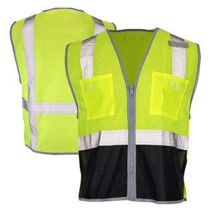 Vêtements de sécurité réfléchissants à fermeture éclair, haute visibilité, polyester, construction multi-poches, gilets de sécurité - Product Image 4