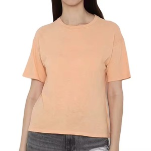 Camisetas Deportivas Personalizadas para Mujer, Cuello en V, Manga Corta, Algodón Transpirable, Lisas, Ajustadas, para Verano - Product Image 1