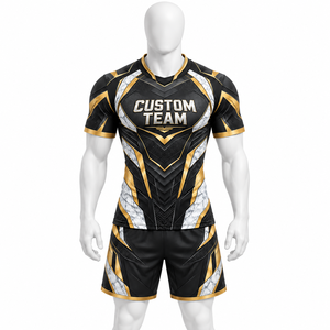 Shorts de rugby personnalisés, impression de logo gratuite, 100% polyester, impression par sublimation, respirant, col en V, unisexe, tissu de qualité supérieure - Product Image 2
