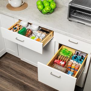 Contenitori Organizzatori per Dispensa con Divisori Rimovibili e Coperchi, Perfetti per Organizzare il Frigorifero e la Cucina - Product Image 4