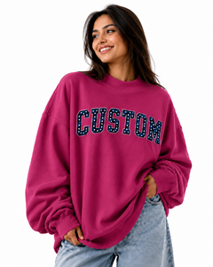 Suéter Oversize de Cuello Alto para Mujer, Ligero, de Algodón y Felpa, con Dobladillo Acanalado, Ropa Casual, Proveedor Mayorista OEM - Product Image 1