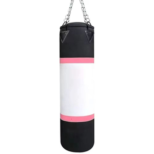 Black White Pink PU Boxing Training <b>Bag</b> with Chain Suspension for Adult Use - Product Image 1