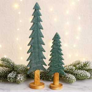 Juego de Decoración Navideña de Madera para Árbol de Navidad, 2 Piezas, Estilo Rústico, Tema Forestal, Decoración para el Hogar en Invierno - Product Image 6