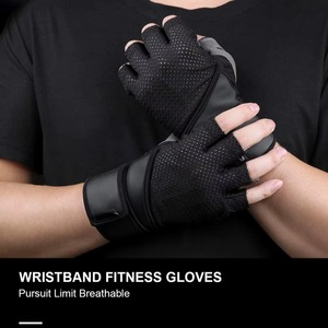 Gants de musculation unisexes légers en spandex avec fermeture à lacets, design demi-doigts pour la protection de la paume, entraînements de gym et CrossFit - Product Image 3