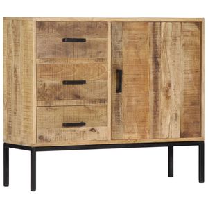 Credenza in legno massello di Mango 34.6 "x 11.8" x 28 "-unità di stoccaggio resistente ed elegante - Product Image 1