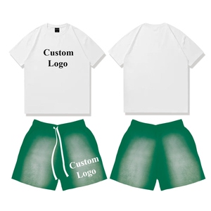 Ensemble short 2 pièces personnalisé pour homme, streetwear, haute qualité, 100% coton, uni, grande taille, léger, avec logo personnalisé - Product Image 6