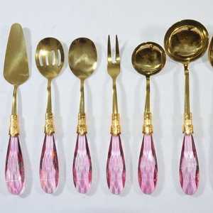 Metal Cutlery <b>Set</b> With Resin handles 5 Pcs Latest Customizable Designs Flatware <b>Sets</b> For Event Party Tableware Decoration - Product Image 3