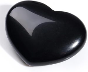 Piedra de Obsidiana Negra Natural en Forma de Corazón, 1.8x1.4 Pulgadas, Cristal Tallado, Gema, Arte Popular, Regalo de Meditación, Decoración del Hogar, Venta al Por Mayor - Product Image 2