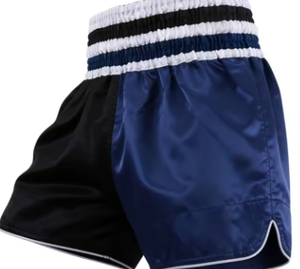 Shorts MMA unisexes orange, imprimé floral géométrique bleu, sublimation, polyester/coton, séchage rapide, arts martiaux mixtes - Product Image 4