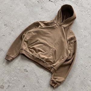 Sweat à capuche oversize délavé à l'acide, 400 GSM, en molleton de coton, style vintage usé, streetwear pour boutiques (vente en gros) - Product Image 1