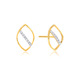 Pendientes de Diamantes de Oro Amarillo, Corte Brillante Redondo, Diamantes Cultivados en Laboratorio, Diseño Minimalista, Uso Diario para Mujer - Product Image 3