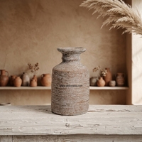 Urne en terre cuite rustique du Népal, ciselée, faite à la main, pot en argile décoratif, vase en céramique pour table, vente en gros