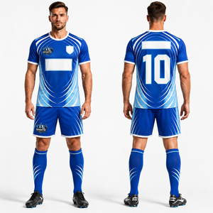 Customized Soccer Uniform Jersey And Shorts <b>Moisture</b> Wicking Soft Interlock Fabric Digital Printing Custom Design Sportswear - Product Image 1