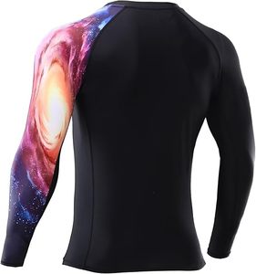 เสื้อรัดกล้ามเนื้อแขนสั้นคุณภาพสูงสำหรับผู้ชาย เหมาะสำหรับ MMA BJJ ฝึกซ้อม แห้งเร็ว ระบายอากาศได้ดี ชุดกีฬา - Product Image 4