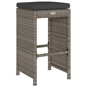 Ensemble de 6 tabourets de bar de jardin en rotin PE gris avec structure en acier thermolaqué, élégant mobilier de salle à manger d'extérieur - Product Image 6