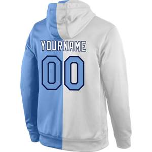 Custom Stitched White Red Navy Split Sports <b>Pullover</b> Hoodie Personalized Team Name Number Fashion Sweatshirt for <b>Men</b> & Women - Product Image 6