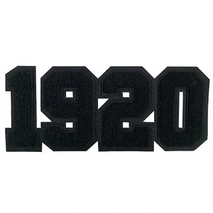 Parche Termoadhesivo 3D en Relieve Negro con el Número 1920, Aplique Decorativo de Fieltro No Tejido - Product Image 5