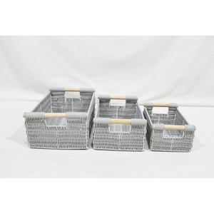 Cestas de Almacenamiento Tejidas con Asa, Organizadores, Cajas Decorativas, Cestas de Mimbre, Cestas de Polipropileno para Almacenamiento - Product Image 2