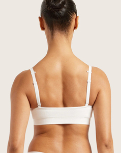 2026 Wholesale Women's White V-Neck <b>Spaghetti</b> <b>Strap</b> Seamless Sports Bra Medium Support Yoga Wear Custom requirements 160 g - Product Image 4