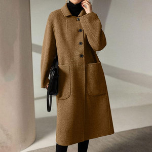 <b>Ladies</b> Long Belted Overcoat Elegant Warm <b>Winter</b> Coat Stylish Fashion Outerwear OEM ODM Manufacturer Women's Long Coat Breathable - Product Image 4