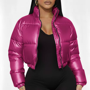 Chaquetas Cortas Acolchadas para Mujer, Chaquetas Bomber para Invierno, Abrigos con Cierre, Chalecos Sin Mangas con Logotipo Personalizado para Chicas - Product Image 1