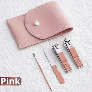 Juego de 4 cortaúñas, cortaúñas para los pies, kit de cortaúñas de acero inoxidable y bolsa de transporte de cuero PU, juego de manicura - Product Image 2