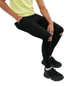 กางเกงยีนส์เดนิมดีไซน์ทันสมัยสไตล์ใหม่ ผู้ผลิตจากปากีสถาน แฟชั่นทรงเข้ารูป กางเกงยีนส์ขาดสีดำแบบสั่งทำพิเศษสำหรับผู้ชาย - Product Image 6