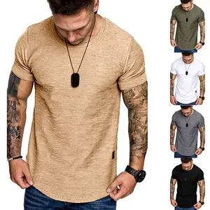 เสื้อยืดผู้ชายดีไซน์ใหม่ ทรงปกติ สวมใส่สบาย ฤดูร้อน แขนสั้น ผ้าถัก 100% คอตตอน รับผลิตตามแบบ (OEM) คุณภาพสูง ผ้าฝ้าย 100% - Product Image 6
