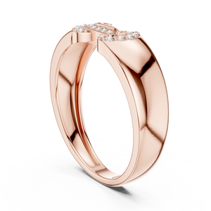 Rose Gold Diamond Buckle <b>Ring</b> <b>Iced</b> Out Cubic Zirconia Statement Band Fashion Jewelry Gift <b>Ring</b> Style - Product Image 3