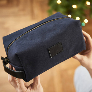 Leather Canvas <b>Toiletry</b> Bag Waterproof Travel Organizer Cosmetic <b>Storage</b> Kit For Men Bag LCTB-0029 - Product Image 1